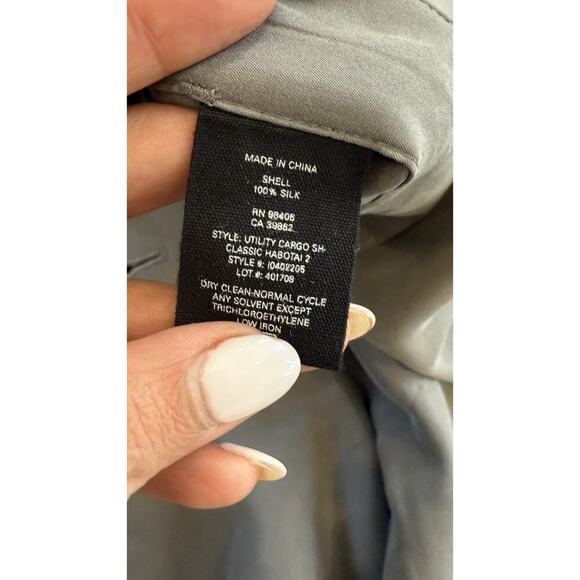 Theory Womens Silk Drawstring Buttoned Cropped Cargo Pocketed Pants Size 4 1749 - Picture 10 of 13